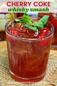 A Homemade Cherry Coke Gets An Upgrade When You Mix In Some Quality Whisky A Cherry Whisky Smash Is Ideal To Serve Alcohol Recipes Food Drinks Alcohol Recipes