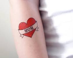 There's something about a heart tattoo that appeals even. Mom Heart Tattoo Etsy