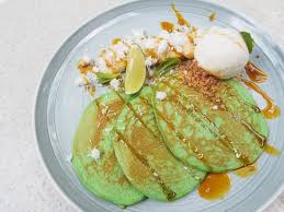 Then add the egg, vanilla essence, pandan flavouring and melted butter and stir until combined. Pandan Pancakes Coconut Ice Cream Gula Melaka Picture Of Bee S Knees At The Garage Singapore Tripadvisor