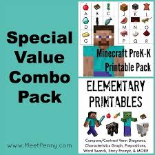 Even more learning with minecraft free printables. Minecraft Prek K Free Printable Activity Pack One Week Only
