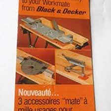 Features a durable steels frame and adjustable swivel pegs that easily clamp awkward shapes. Vintage 1980s Black Decker Workmate Accessories Brochure Blackanddecker Workmate Accessories Brochure Printad Catalog Black Decker Etsy Etsy Seller