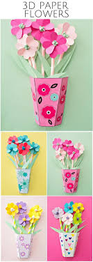 Activite Manuelle Primaire Des Fleurs En Papier Multicolores Tiges En Paille Et Boite En Carton En Guise De Artisanat Bricolage Papier Craft Bricolage Papier