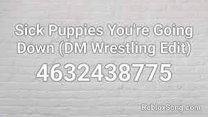 The whole song is interpreted by shim moore. Sick Puppies You Re Going Down Dm Wrestling Edit Roblox Id Roblox Music Codes