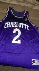 Nba charlotte hornets infant fan jersey jersey romper, purple, 18 months. Larry Johnson Purple Charlotte Hornets Jersey Sz 48 1731647946