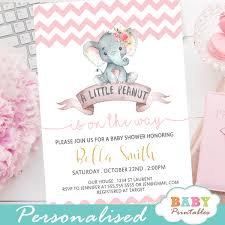 Download and print these elephant baby shower invitations. Chevron Pink Elephant Baby Shower Invitations Girl D433 Baby Printables