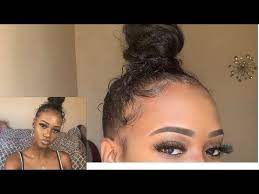If you re searching for natural hair bun with weave, you are at the right place. Highly Requested Curly Messy Top Knot Bun On Natural Hair With Weave Pt 2 Clairefendy Bun Clairefen Top Knot Bun Natural Hair Bun Styles Messy Top Knots