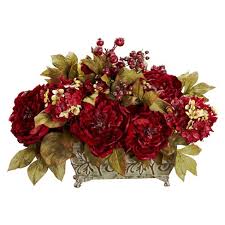 Often matched with roses and other flowers, hydrangea bouquets are versatile and complementary. Nearly Natural Peony Hydrangea Silk Flower Arrangement Target