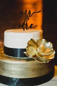 Black And Gold Wedding Cake Simple Intimate Wedding At Olive Or Twist Courtney Alan Gold Wedding Cake Black Gold Wedding Black And Gold Cake