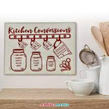 More design resources by magicartlab. Kitchen Conversions Chart Decal With Vinyl Jennifer Maker