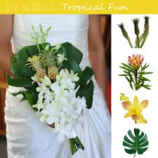 You will look stunning with our tropical hawaiian bridal bouquets, made with flowers from hawaii's flower farms! Diy Bouquet Tropical Orchid Fiftyflowers