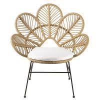 Gartensessel Aus Weissem Kunstharz Und Ungebleichtem Segeltuch Colibri Maisons Du Monde Gartensessel Sessel Rattan