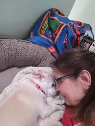 FYI for Lunas friends. Most of you know she is deaf, she is loosing her eye  sight... we are keeping her in and she really doesn't even try to get out  because