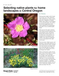 Selecting Native Plants For Home Landscapes In Central Oregon Osu Extension Catalog Oregon State University