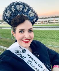 Beautiful lady in dusty pink outfit