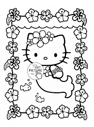 Free, printable hello kitty coloring pages, party invitations, printables and paper crafts for hello kitty fans the world over! Mermaid Hello Kitty Coloring Novocom Top