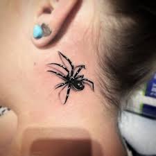 Tattoo design, fantastic spider tattoo designs : Spider Tattoo Behind Ear Spider Tattoo Neck Tattoo Body Art Tattoos