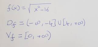 F X Square Root Of X 2 16 Find Domain And Range Brainly In