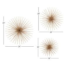 This is absolutely perfect for my formal living room. Large Gold Starburst Metal Wall Decor Sculptures Set Of 3 24 20 16 Overstock 13041168