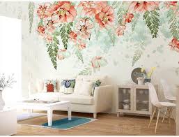 Wallpaper With Birds And Flowers For Walls Abstract Hand Painted Blue Trees With Fost Wallpaper Wall Etsy Wall Wallpaper Tree Wall Murals Floral Wall