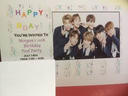 Birthday Card Printable Free Bts Happy Birthday Bts Digital Birthday Invitations Printable Birthday Invitations Boy Birthday Invitations Birthday Invitations