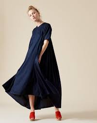 Petal Dress In Dark Navy Black Crane Covet Lou V Neck Dress Black Crane Fashion