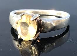 Yellow Citrine Ring in Sterling Silver