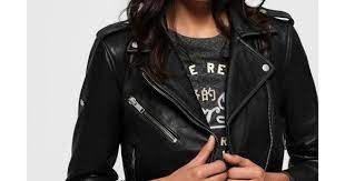 Superdry Rylee Leather Biker Jacket Black Leather Jacket Girl Denim Jacket Women Celebrities Leather Jacket