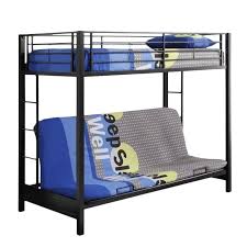 Twin over futon/full bunk bed, bed frame with sturdy steel frame, convertible metal bunk bed couch and bed with guard rail ladder for kids adults teens,black 5.0 out of 5 stars 1 $229.99 $ 229. Metal Twin Over Futon Bunk Bed Frame In Black Btofbl
