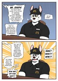 Rule 34 Dev - general:[abs anthro biceps bottomwear briefs  clothing fast_food_employee fast_food_uniform fur hair hat  headgear headwear male multicolored_body multicolored_fur  muscular muscular_male pants pecs ...
