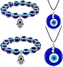 Vergleiche & finde günstige preise. Buy Yaomiao 4 Pieces Evil Eye Necklace With Evil Eye Bracelet Set Blue Eye Bead Hamsa Hand Stretch Bracelet And Glass Eye Faux Leather Rope Chain Necklace For Women And Men Online