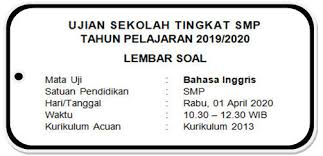 Soal Ujian Sekolah Online Bahasa Inggris Smp Mts Tahun Pelajaran 2019 2020 Didno76 Com