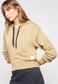 Cropped Zip Through Hoodie