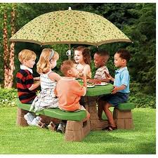 Step2 Naturally Playful Kids Picnic Table With 60 Inch Umbrella Walmart Com Kids Picnic Kids Picnic Table Picnic Table With Umbrella