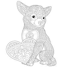 Download and print these chihuahua coloring pages for free. Zentangle Chihuahua Dog Coloring Page Stock Vector Illustration Of Graphic Detailed 136597347