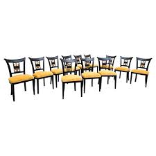 2 bernhardt neoclassical empire revival leather dining arm accent chairs pair. Empire Style Dining Chairs Set Of 12 For Sale At Pamono