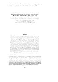 Pdf Estimating Maximum Dry Density And Optimum Moisture Content Of Compacted Soils
