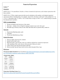 5th grade > ccss 5th grade math > write numerical expressions. Numerical Expressions Grade 5 Standards