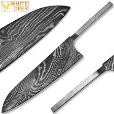 Looking for damascus blade blanks? White Deer Damascus Steel Chef Knife Blank Blade Walmart Com Walmart Com