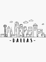 Dallas Texas Skyline Cityscape Travel Sticker By Duxdesign Dallas Texas Skyline Skyline Drawing Dallas Skyline