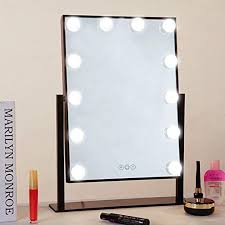 Fenchilin Lighted Makeup Mirror Hollywood Mirror Vanity Makeup Mirror With Light Smart Touch Control Makeup Mirror Mirror With Lights Makeup Mirror With Lights