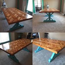 Handbuilt Dining Room Table 7 X40 Farmhouse Style Table Herringbone Pattern Csa Designs Farmhouse Style Table Dining Room Table Table