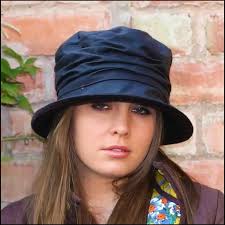 Peak & Brim Hats Christine High Crown Waxed Waterproof Hat, Elegant  Foldaway Black