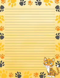 Free Printable Tiger Paw Print Stationery In Jpg And Pdf Formats The Stationery Is Available In Lined And Unlined Tiger Paw Print Stationery Paper Stationery