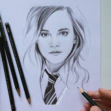 Portrait of Hermione Granger AKA Emma Watson by #artist Robin Amar from  #France(📷robin_amar) #Pencil #pencilart #drawing #art #pencildrawing  #harrypotter #emmawatson