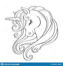 Tete Mignonne De Licorne De Bande Dessinee Avec La Criniere D Arc En Ciel Illustration Noire Et Blanche De Vecteur Pour Livre De Illustration De Vecteur Illustration Du Cheri Tete 151426989