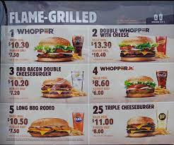 Burger King Menu Menu For Burger King Porirua Central Wellington