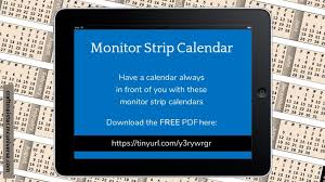 The smallest wall calendar template that we offer, our a5 strip range is perfect when space is at a premium. Free Printable Monitor Calendar Strips Craftmeister