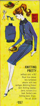 The knitting yarn and book accessories are a nice touch. Vintage Barbie Knitting Pretty