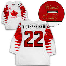 Team canada / sogo sports / hockey jersey. Hayley Wickenheiser Team Canada Signed 4 X Gold Nike Olympic Hockey Jersey Size Medium Nhl Auctions