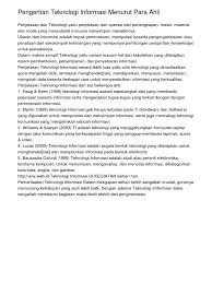 Pengertian Teknologi Informasi Menurut Para Ahli